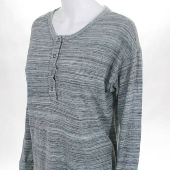 PJK Patterson J. Kincaid Gray LS Button Top XS - Picture 3 of 8